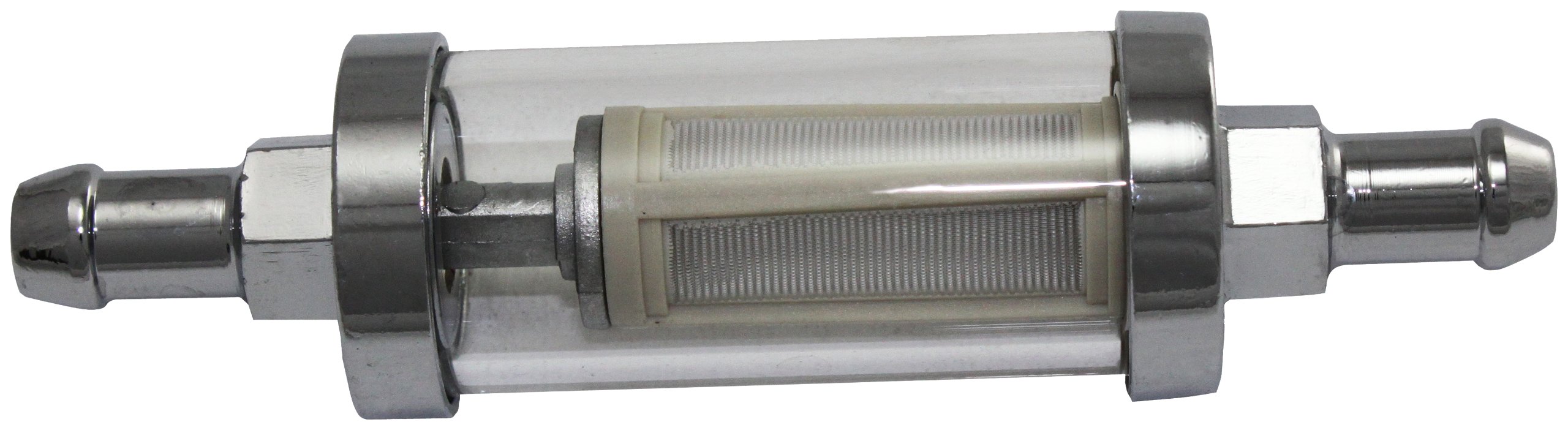 Fuel Filter, 3/8" Inlet / Outlet (Chrome Steel With Glass) Team Chevelle
