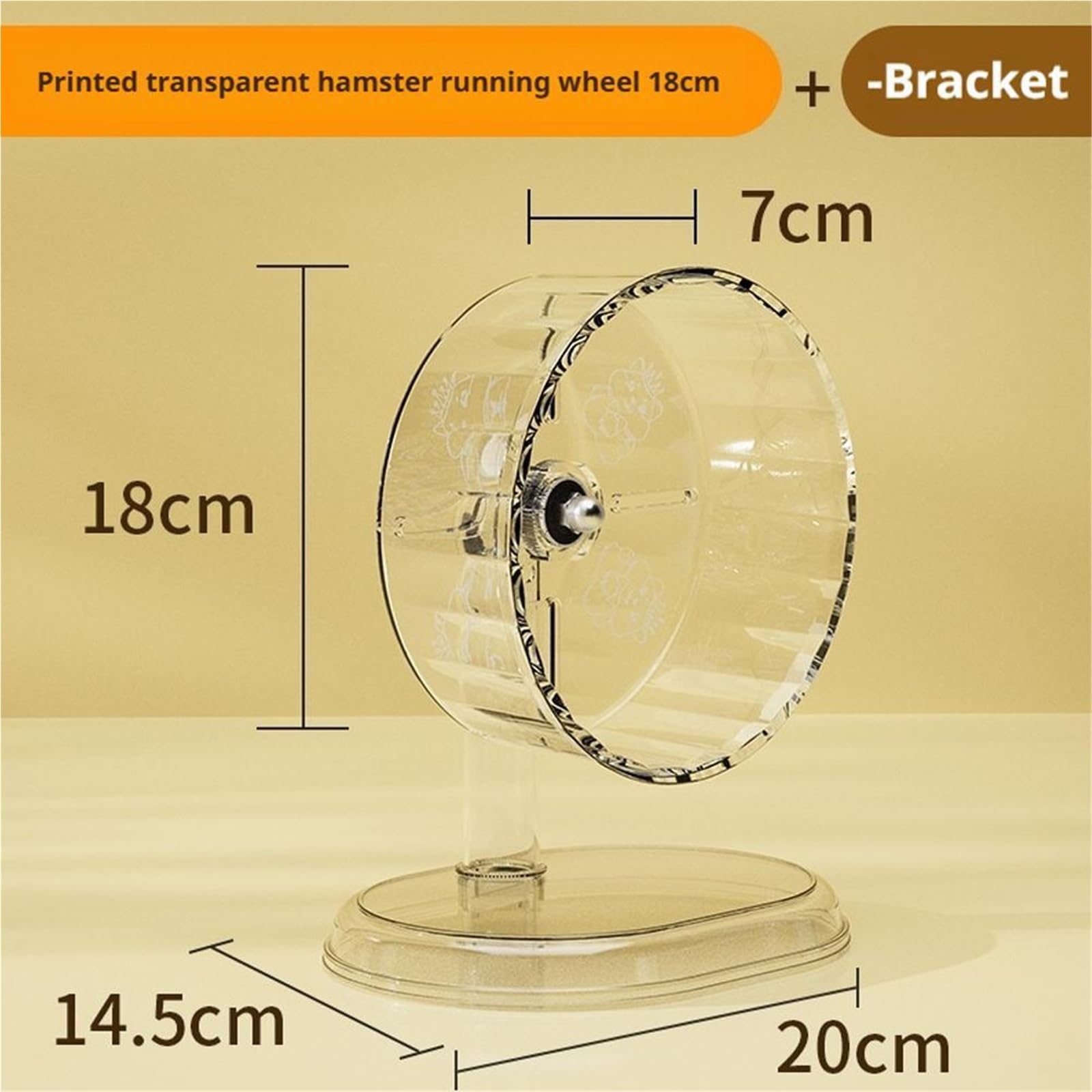Hamster Running Sport Trasparente Running Wheel Support Toy Piccolo Pet Cuscinetto a rulli Silenzioso Ruota da corsa Accessori per animali domestici