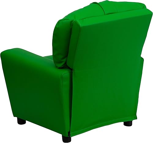 Miniatura 7 de EMMA + OLIVER Reclinable infantil de vinilo verde con portavasos