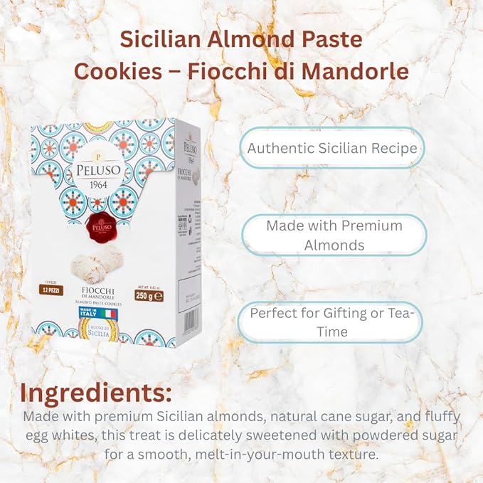 Peluso 1964 Galletas de Pasta de Almendra Fiocchi di Mandorle 250g miniatura 2