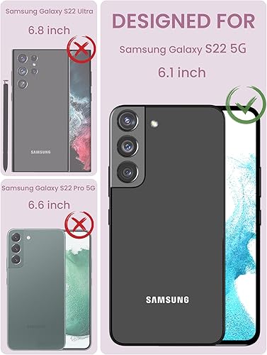 Miniatura 2 de Dretal Funda para Samsung Galaxy S22 5G floral, grado militar, probada contra caídas con parte trasera dura y borde suave, funda protectora de