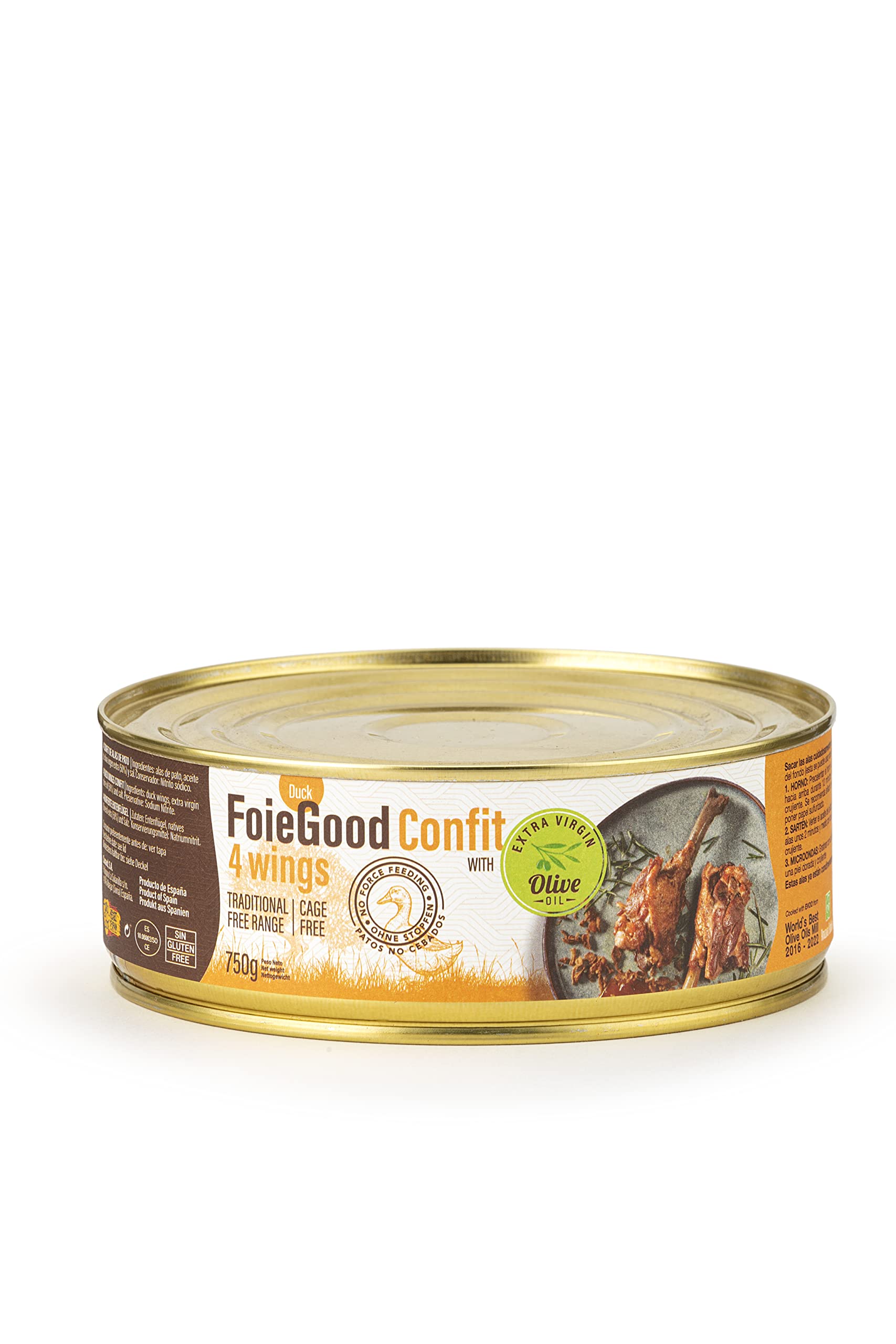 Foie Good, 4 Manchons de Canard Confit, pour l'Apéritif, Sans Gavage, 750 Grammes