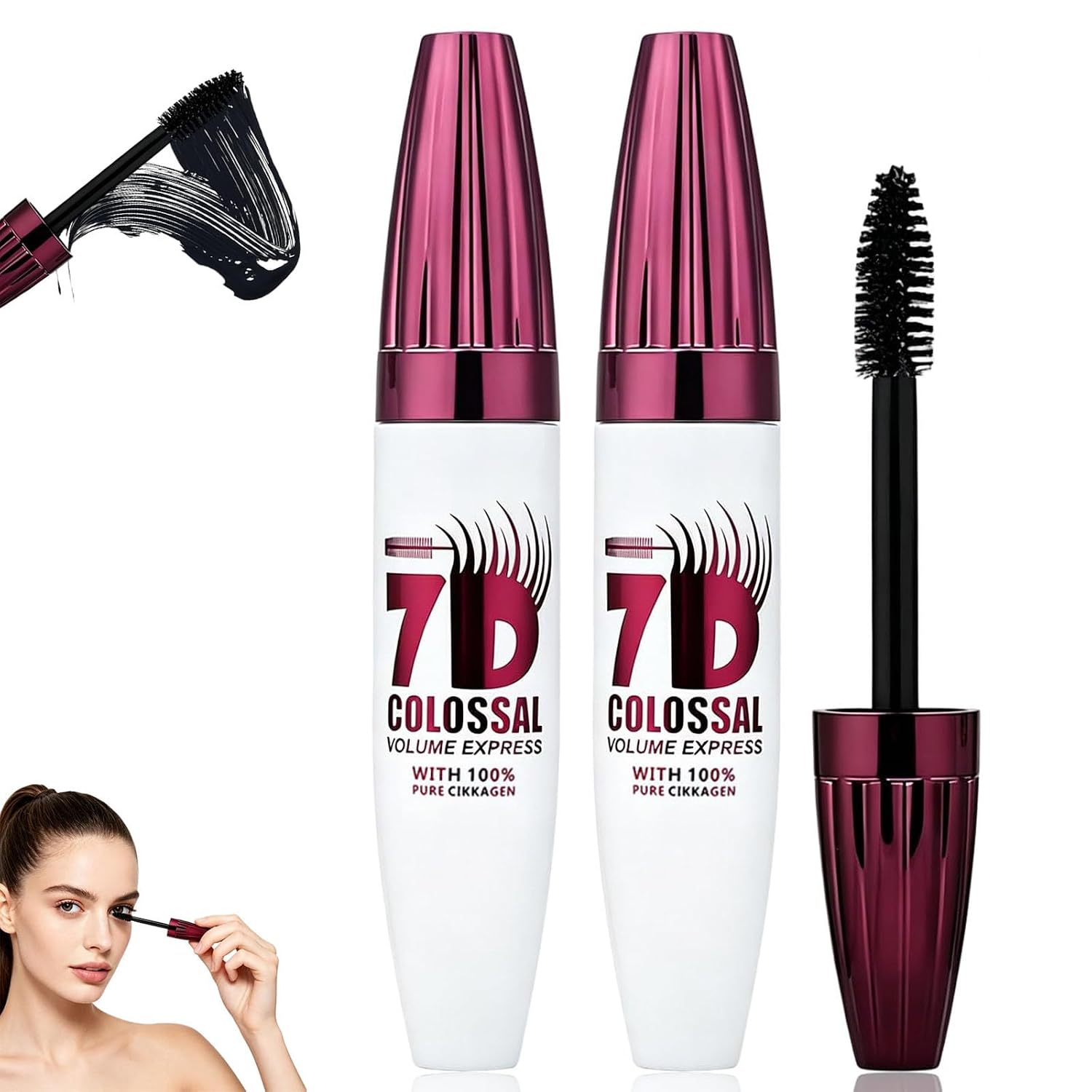 7D Waterproof Volume Mascara, 2PCS...