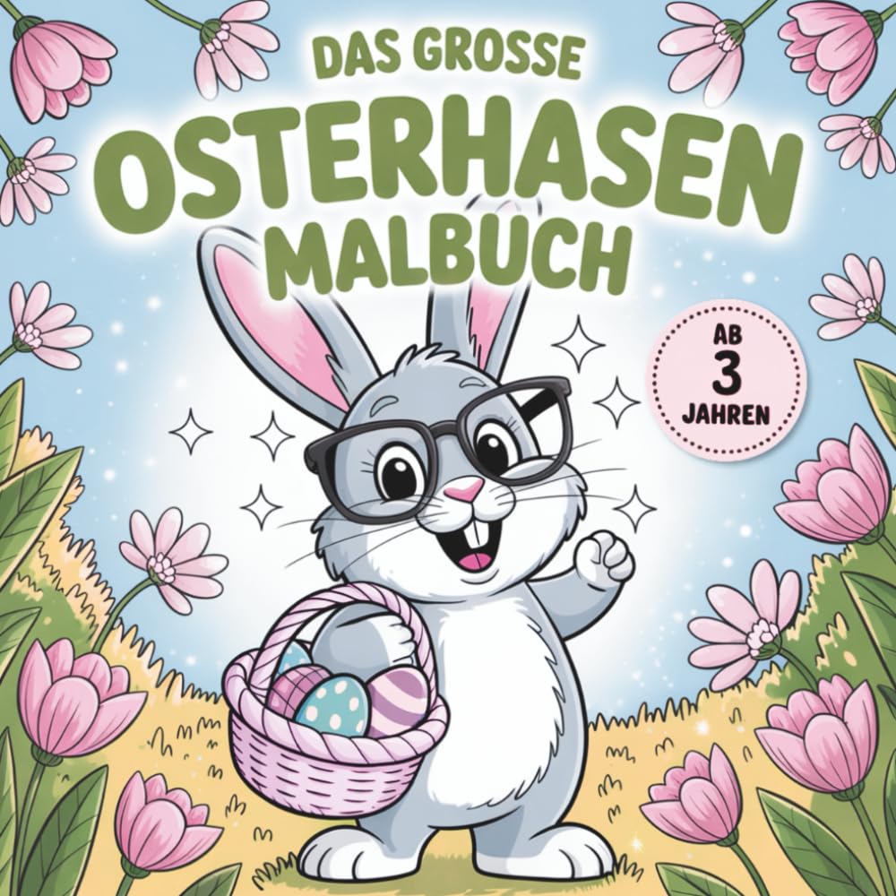 Osterhasen Malbuch für Kinder ab 3 Jahren: Kreativer Malspaß zu Ostern mit süßen Ausmalbildern aus der Welt der Osterhasen
