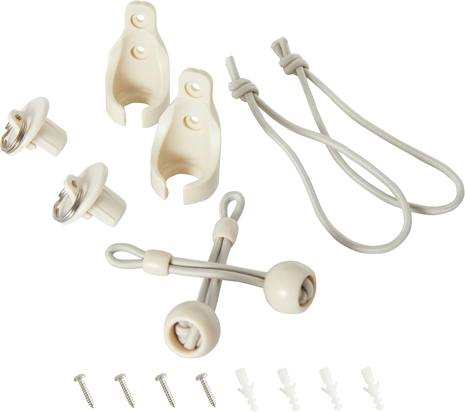 Bungee Jumping Tether, Weather Resistant, for Outdoor Roller Shutter - Original Length 4 inches, Spare 6 inches (Plastic, Beige)