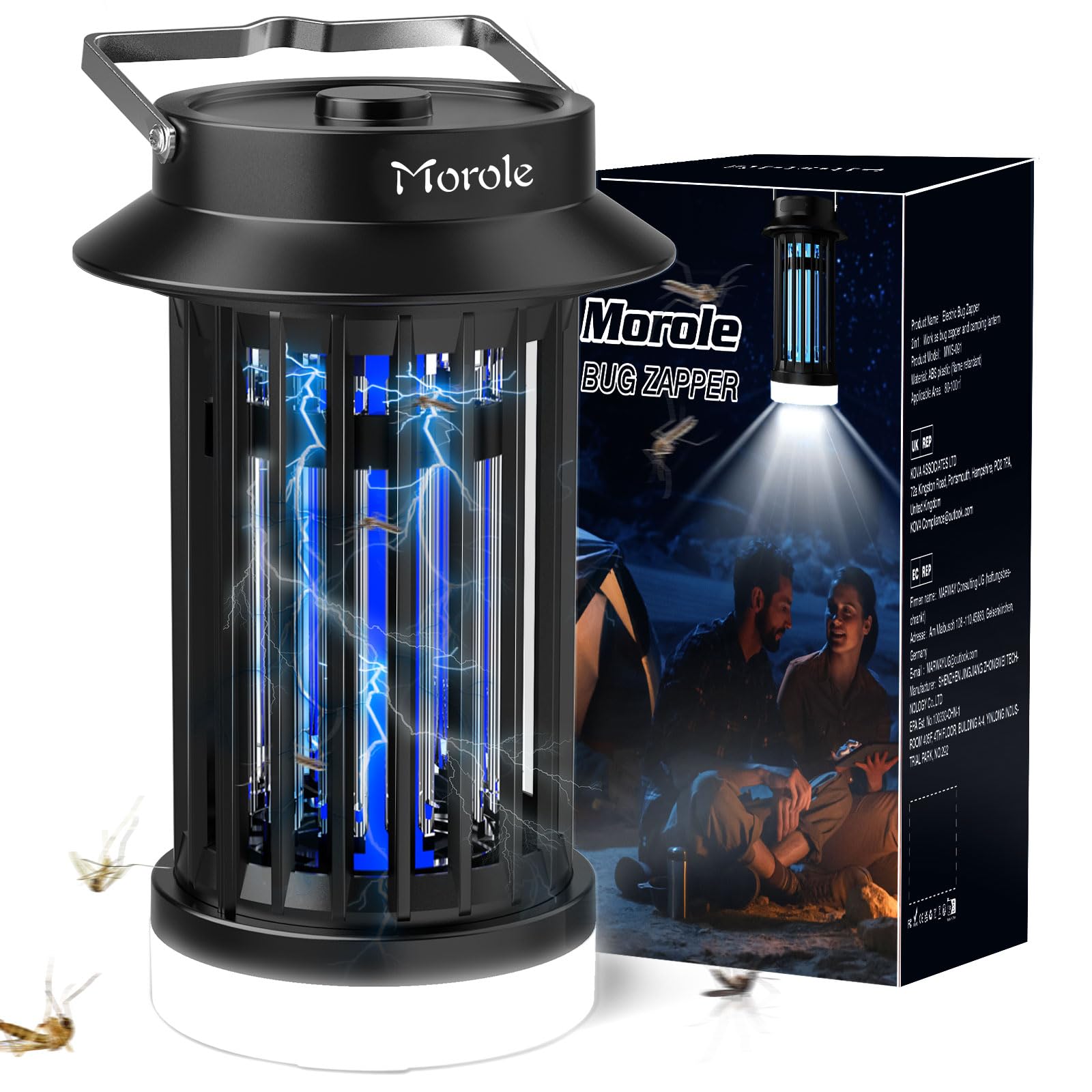 Mata Mosca Eléctrica USB, Lámpara Antimosquitos UV de Corriente Continua LED Portátil, Ideal para Uso en Interiores y Exteriores