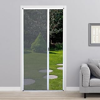 No-Drilling Retractable Screen Door, Folding Sliding Screen Doors with A...