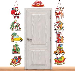 11Pcs Christmas Door Decorations Hanging Banner, Large Festive Sign for Home School Office Decor Set (Christmas)