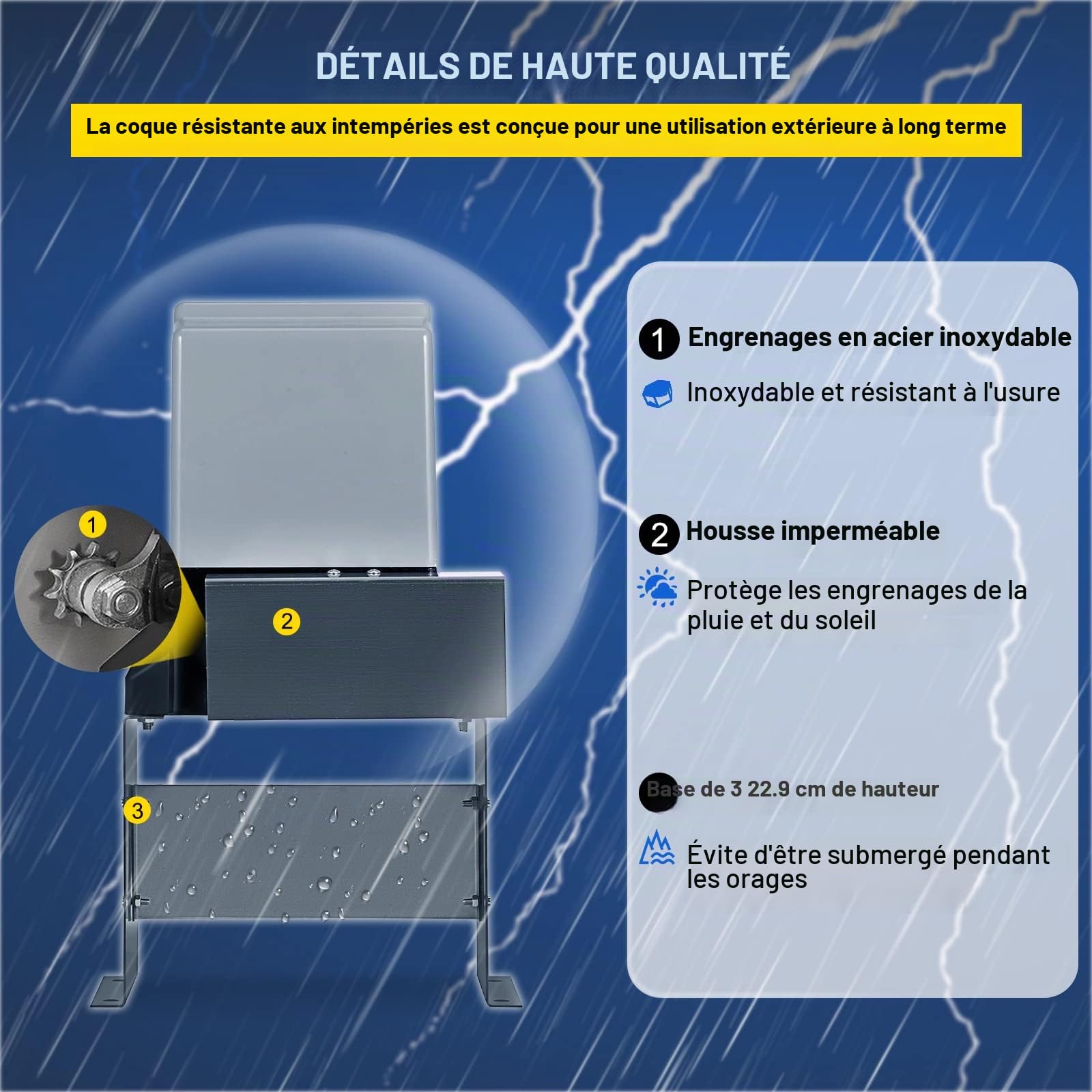 VEVOR Ouvre-porte coulissant, 1800 lb 817 kg, avec 2 télécommandes, kit matériel d'opérateur de portail pour sécurité, 360 W, vitesse de déplacement 13 m/min, moteur électrique pour portail coulissant