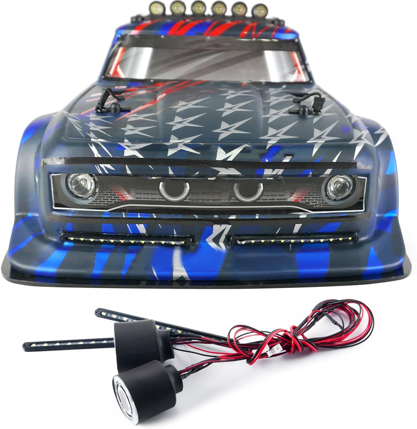 RCHUBAM 1/7 RC Car LED Light Set -Front Lights Set/Rear Lights Kit/LED Lamp Side Light Compatible with 1/7th Arrma Infraction 6S RC Car Upgrade Part