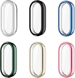 RuenTech Screen Protector Case Compatible with Xiaomi Band 8 Watch,All- Around Coverage Soft TPU Case Replacement Protective Cover Bumper for Xiaomi Band 8 (6pcs)