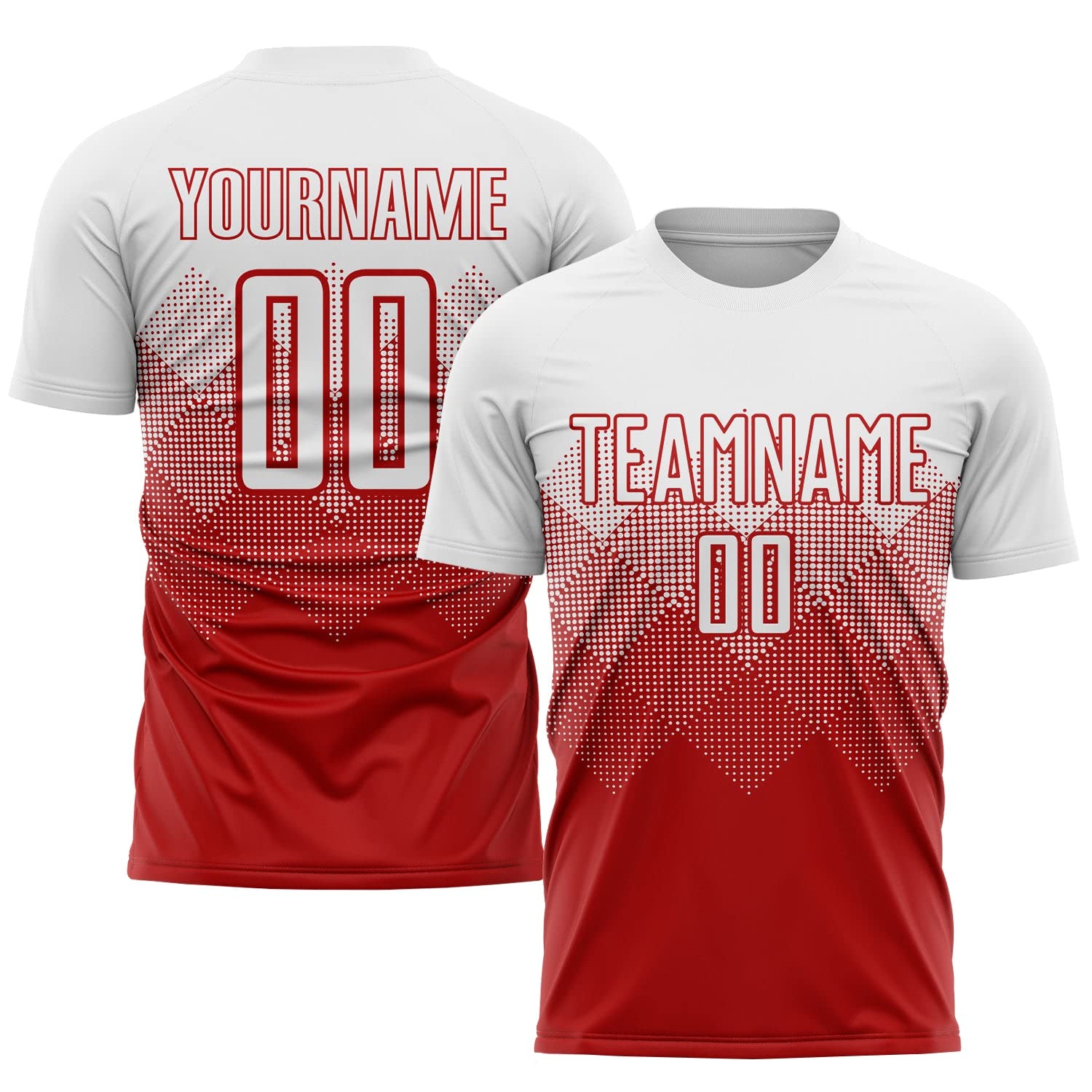 Generic Custom Soccer Jerseys for Men Women Youth Kids, Red and White Personalized Soccer Jersey Printed Name Number Logo Mens Clothing