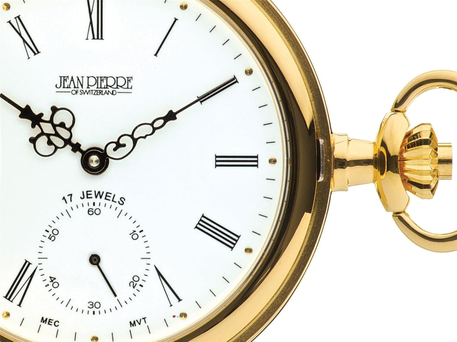 I LUV LTD Polished Full Hunter Gold Plated Pocket Watch with 17 Jewel Movement - Presentation Box