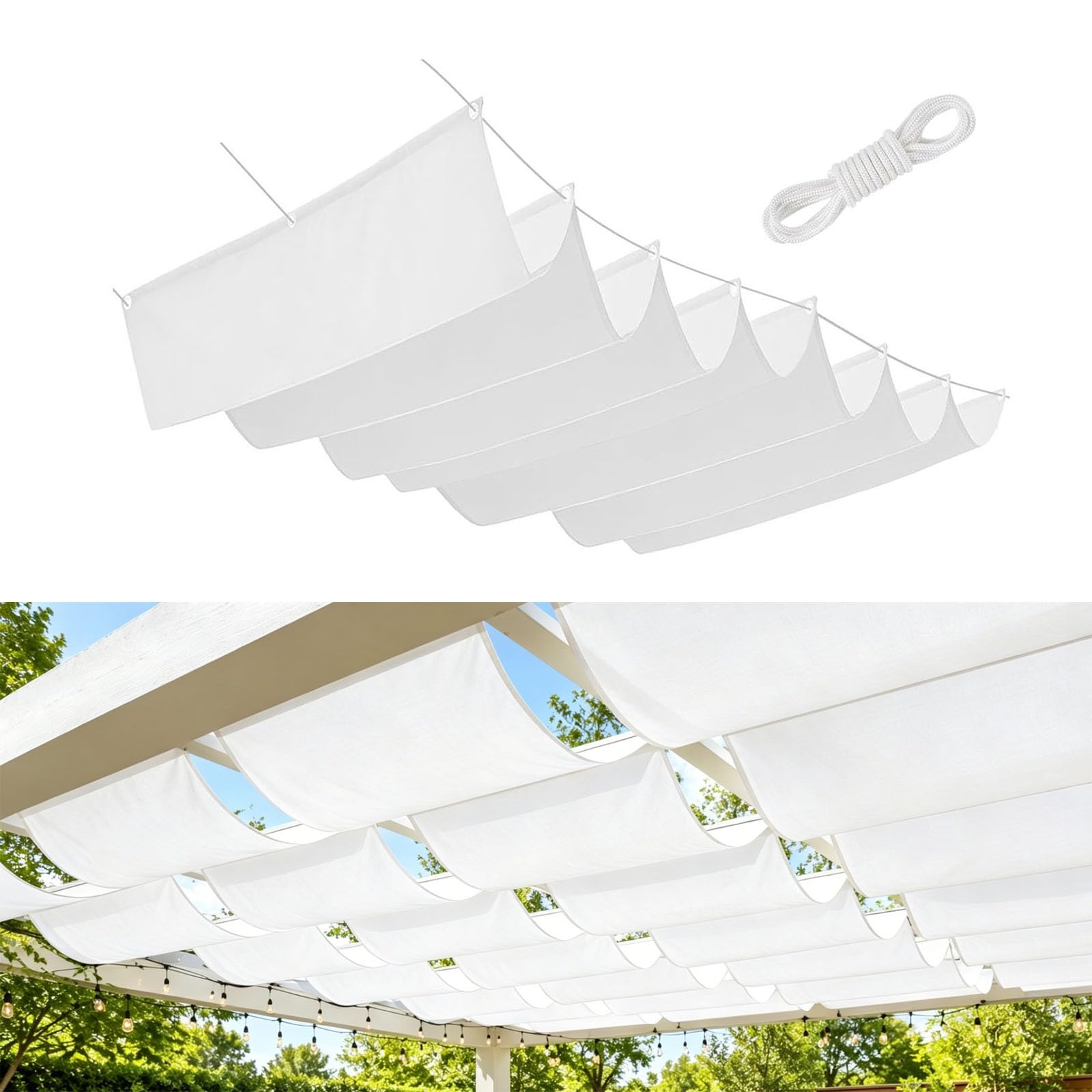 Voile ombrage rétractable vague idéal pour créer un coin fraîcheur sur votre terrasse