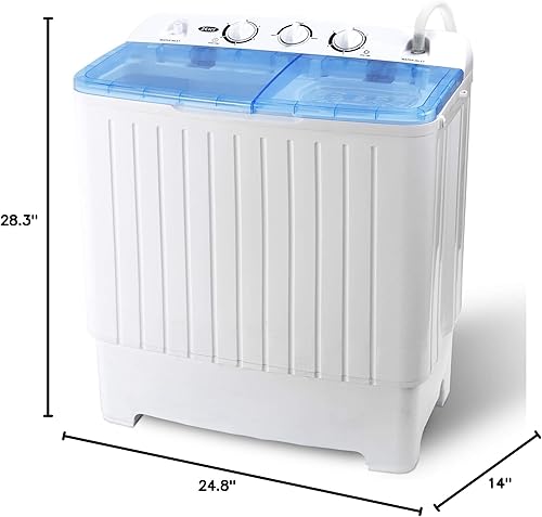 Miniatura 9 de ZENY Lavadora portátil compacta de doble tina, lavadora de lavandería con capacidad de 17.6 libras, mini lavadora secadora para apartamento RV