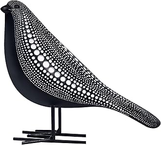 - Quoowiit Sculptures Home Decor, Bird Figurine Shelf Decor, Modern Decorations for Living Room, Bedroom, Office, House, Resin Animal Statues and Figurine with Chic Polka Dots Art Design (Black)