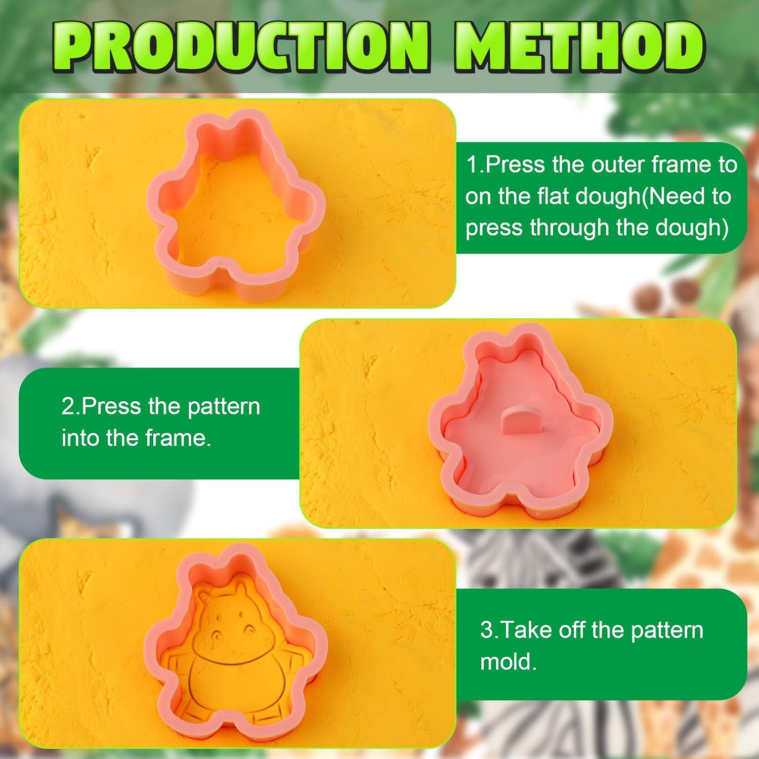 Jspupifip 16 Pack Animal Cookie Cutters Set,3D Cookie Plunger Stamps Jungle Safari Animal Zoo Circus DIY Press Molds Baby Shower Cracker Cutters Birthday Party Baking Supplies Clay Biscuit Molds - Image 2