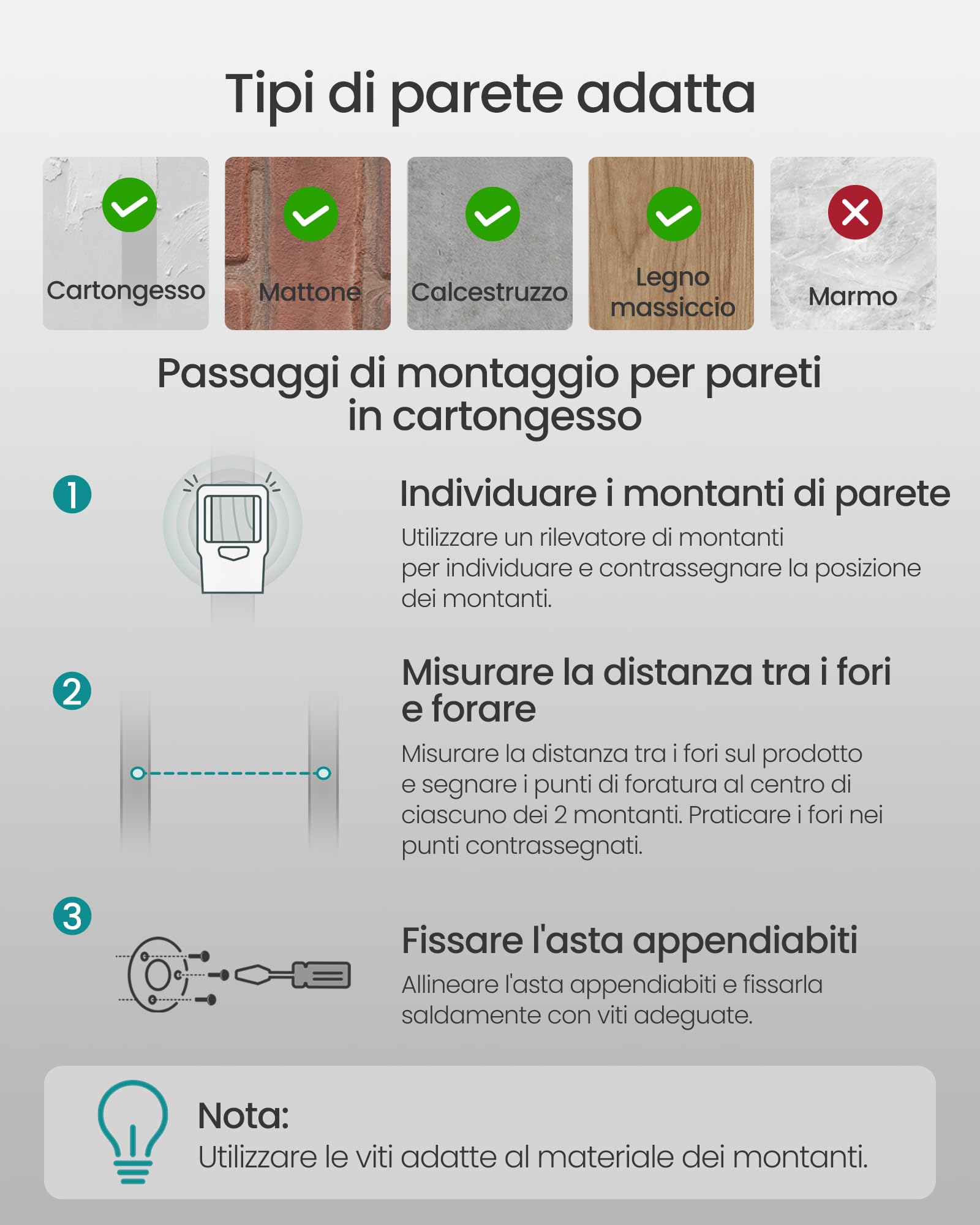 SONGMICS Attaccapanni da Muro, Barra Appendiabiti da Parete a Tubo, Stile Industriale, Salvaspazio, 92 x 30 x 7,5 cm, Montaggio Facile, per Spazio Stretto, Nero HSR67BK