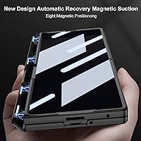 Vista 6 de PUROOM - Funda para Samsung Galaxy Z Fold 7 con protector de pantalla de privacidad, cobertura magnética de bisagra, soporte integrado, todo Negro