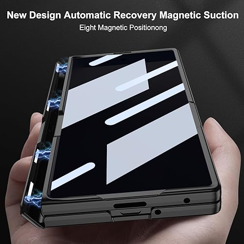 Miniatura 6 de PUROOM - Funda para Samsung Galaxy Z Fold 7 con protector de pantalla de privacidad, cobertura magnética de bisagra, soporte integrado, cuerpo