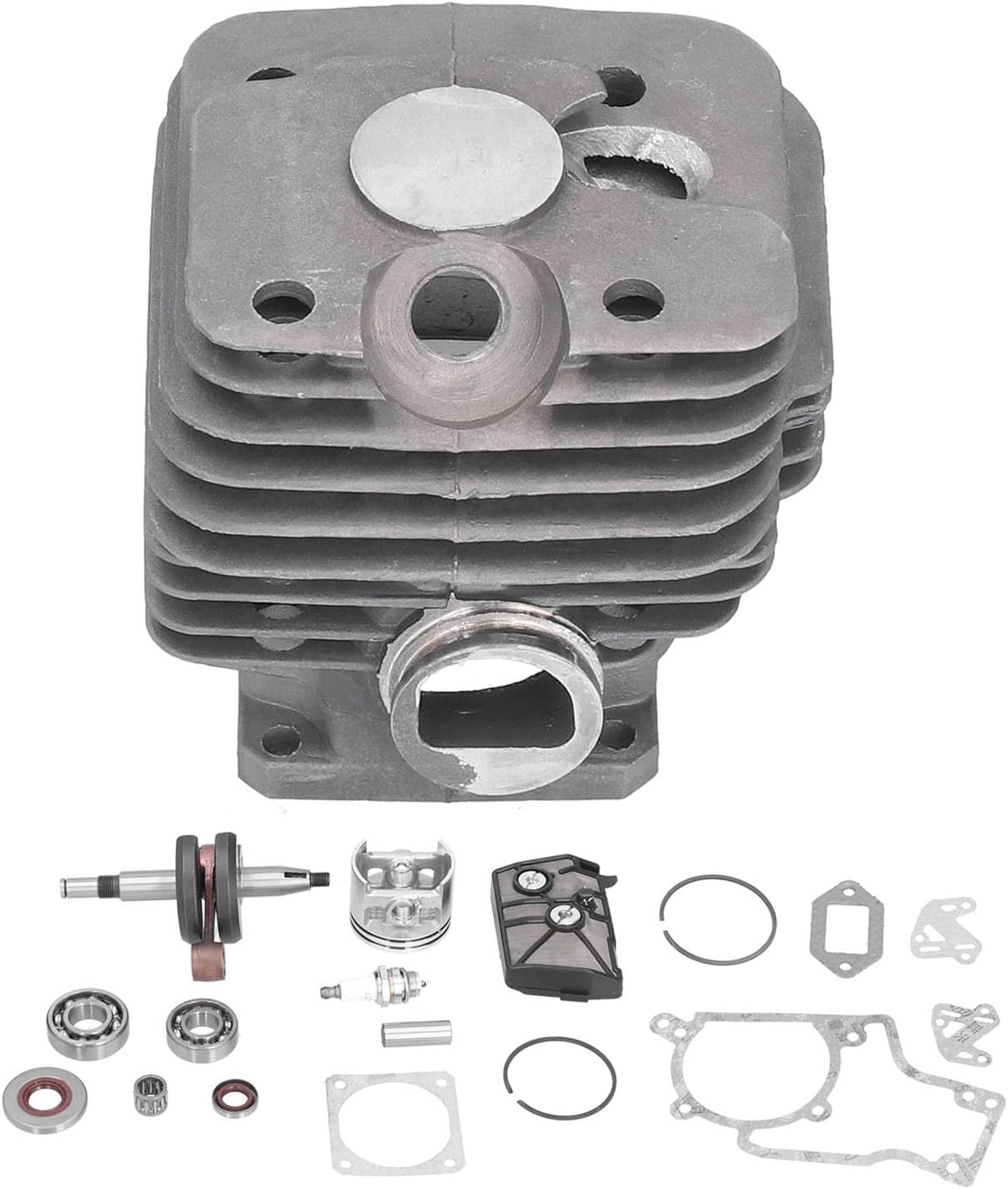 Pilipane Cylinder Piston Crankshaft Kit Durable Chainsaw Parts Replacement for MS381 038 MS 381 Aluminum Alloy Iron 52mm