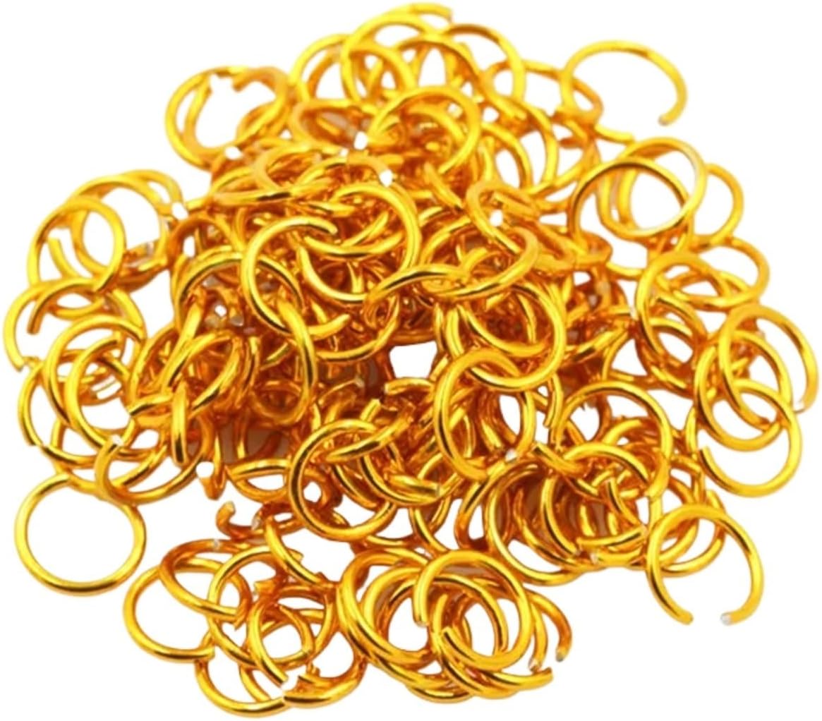 Jump Rings for Jewelry Making 1500Pcs 6mm Metal DIY Jewelry Findings Open Single Loops Jump Rings Necklace Bracelet Chain Connector(DP Rose red)