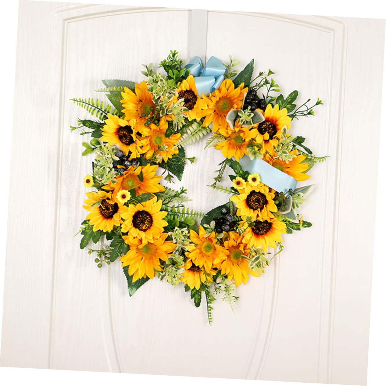 ULTECHNOVO Couronne de Tournesols Artificiels, Guirlande Décorative 1 Pièce