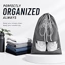 FabPax Shoe Bags for Travel Set of 12 – Waterproof Shoe Covers with Transparent Window | Travel Shoe Organizer for Men & Women | Dust Proof Shoe Storage Pouches for Suitcase, Gym & Closet (Grey) gallery image
