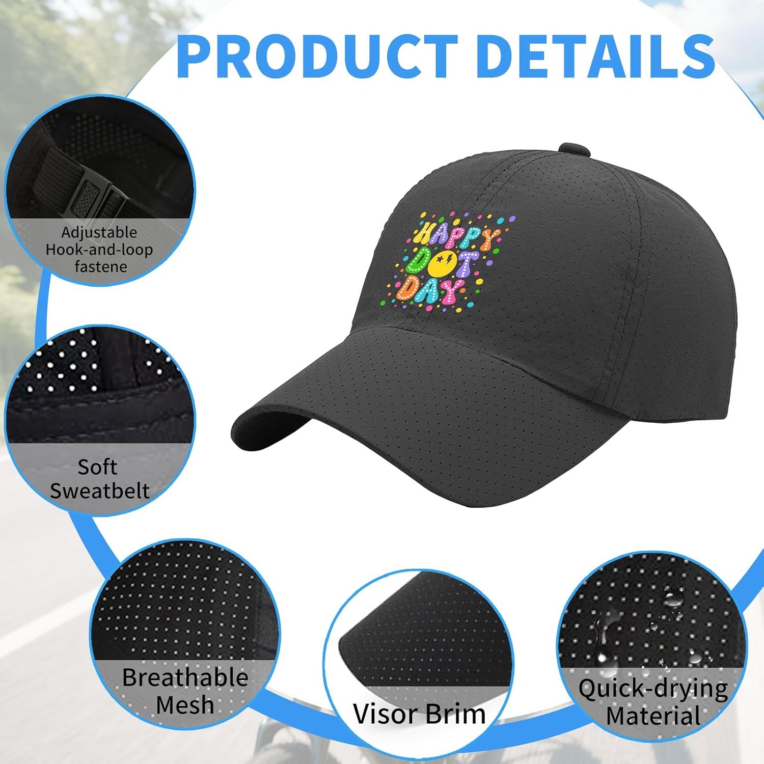 Happy Dot Day Hats Camping Caps for Him