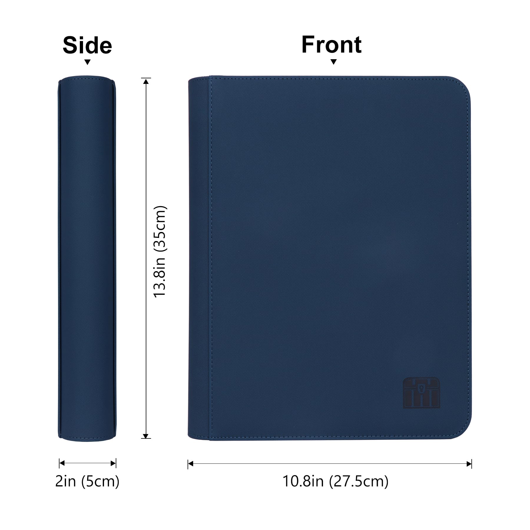 Carpeta de tarjetas coleccionables de 9 bolsillos con más de 800 bolsillos, para 828 tarjetas, álbum grande de tarjetas de carga lateral sin anillo para TCG, color azul