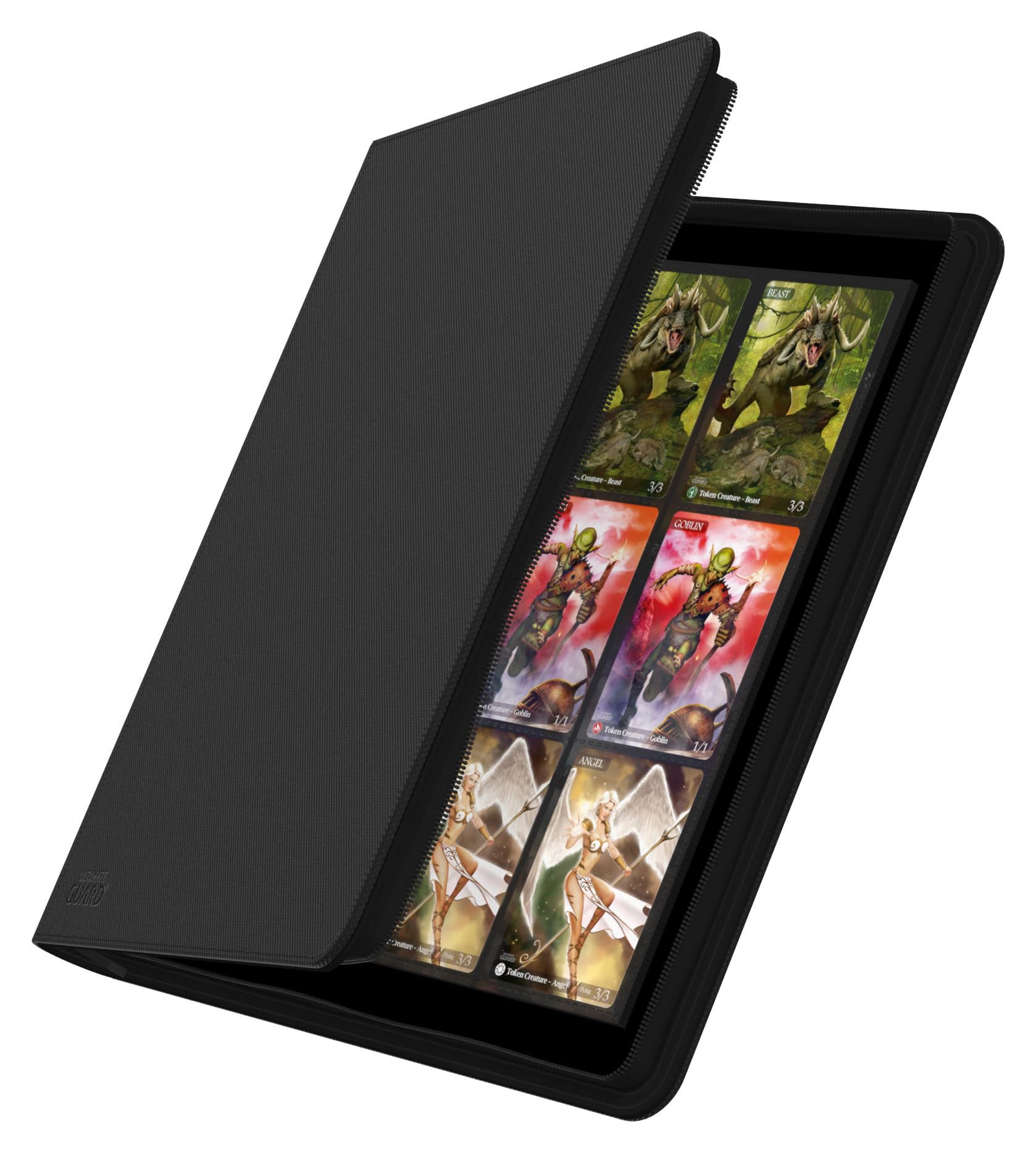 Ultimate Guard UGD10342 - Cartella per Carte da Gioco QuadRow Zipfolio Xenoskin, Ogni Pagina Contiene Fino a 12 Carte, Colore: Nero [Importato dalla Germania]