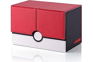 MTG Card Deck Box with Dice Tray(Red & White)- Compatible for Pokémon TCG Box