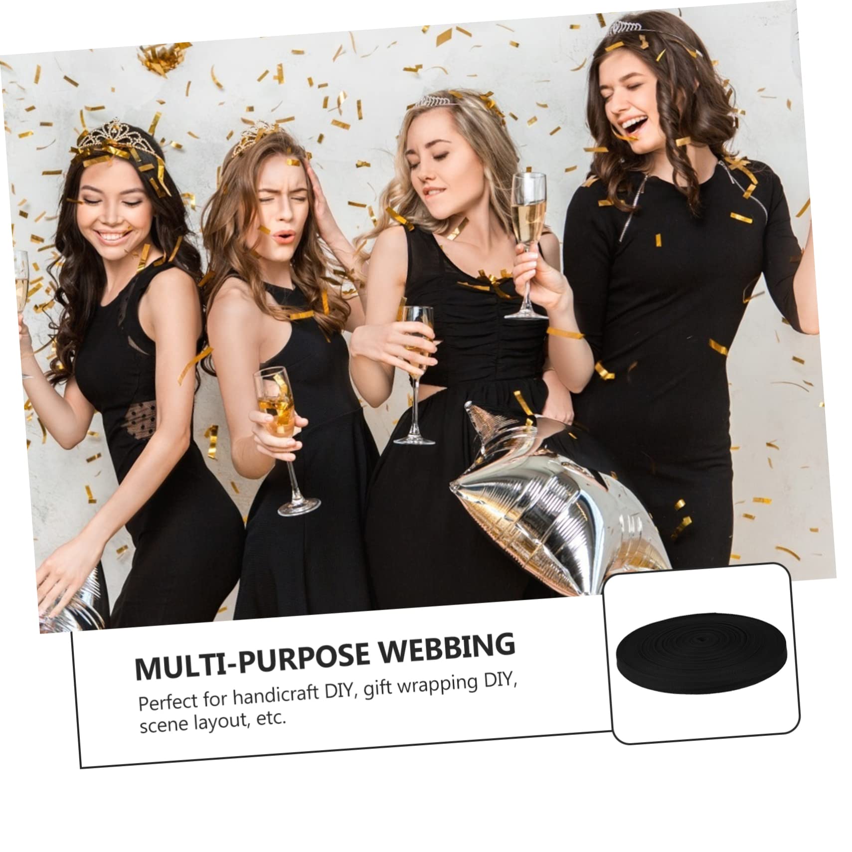 CORHAD Cotton Webbing Strap 2cm Wide Simple Webbing for Bag Wrapping Tape DIY Craft Straps