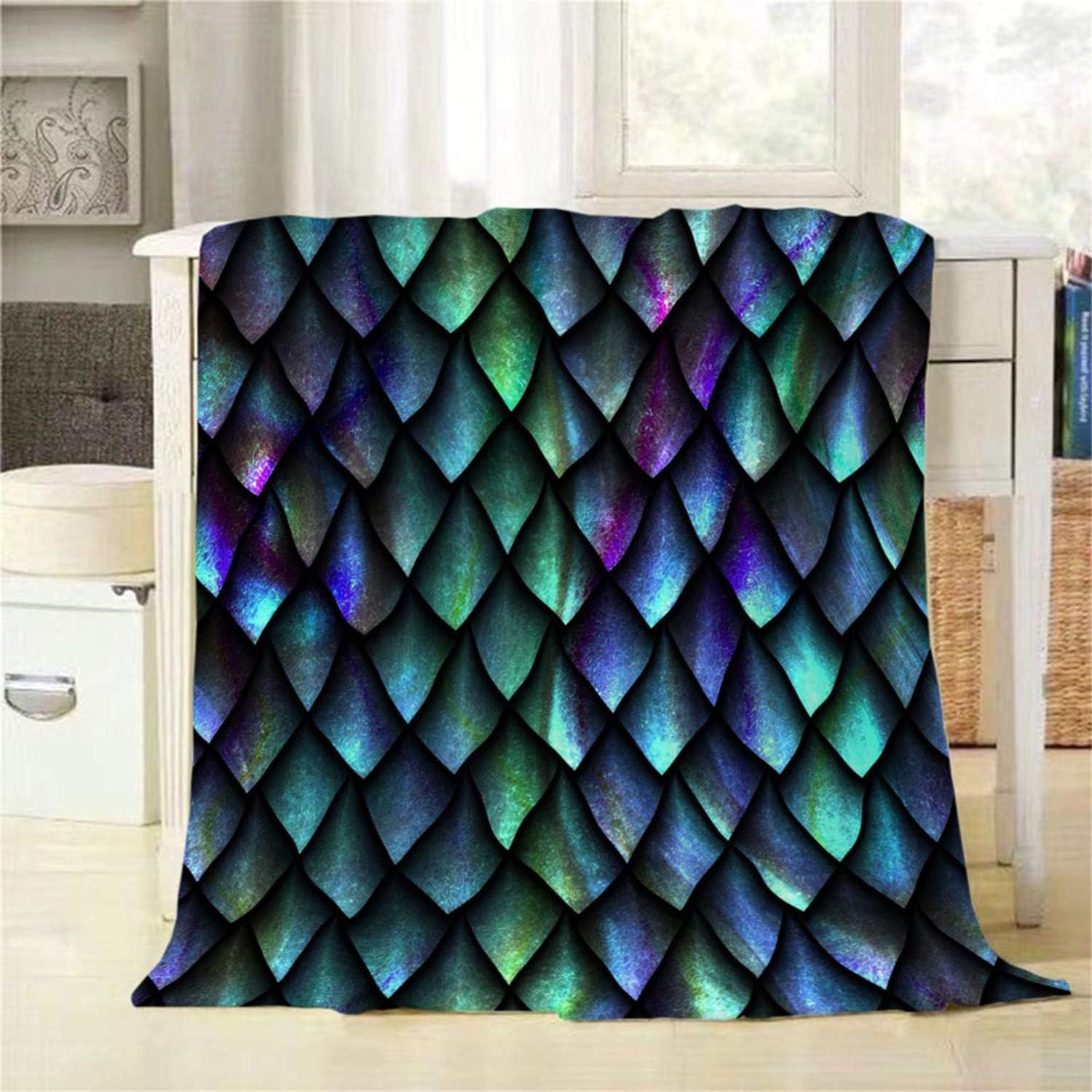 BJOLEdS Reptile Skin Throw Blanket 3D Seamless Texture of