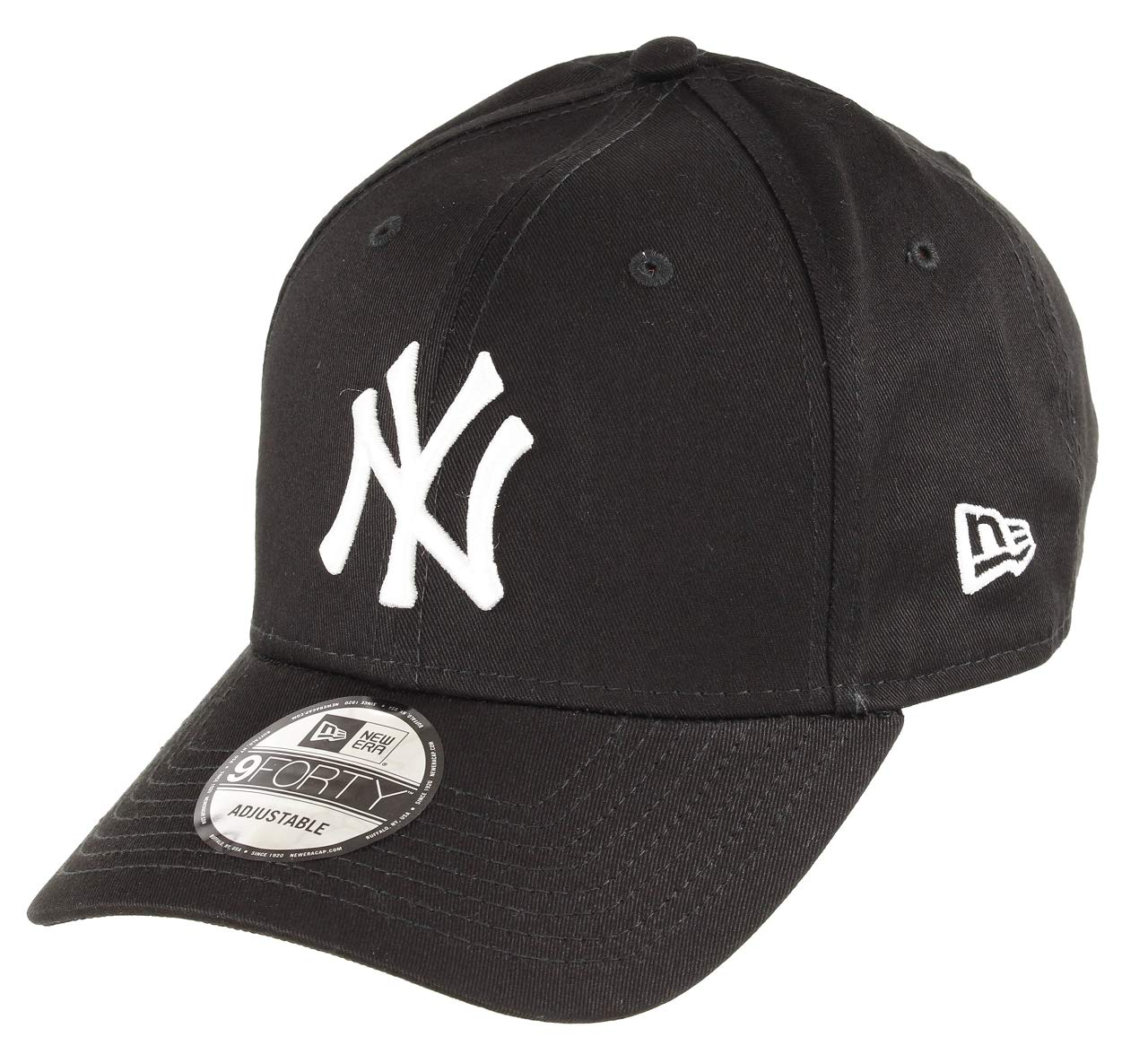 New Era New York Yankees 9forty Adjustable Cap MLB Rear Logo Black/White - One-Size — image 1