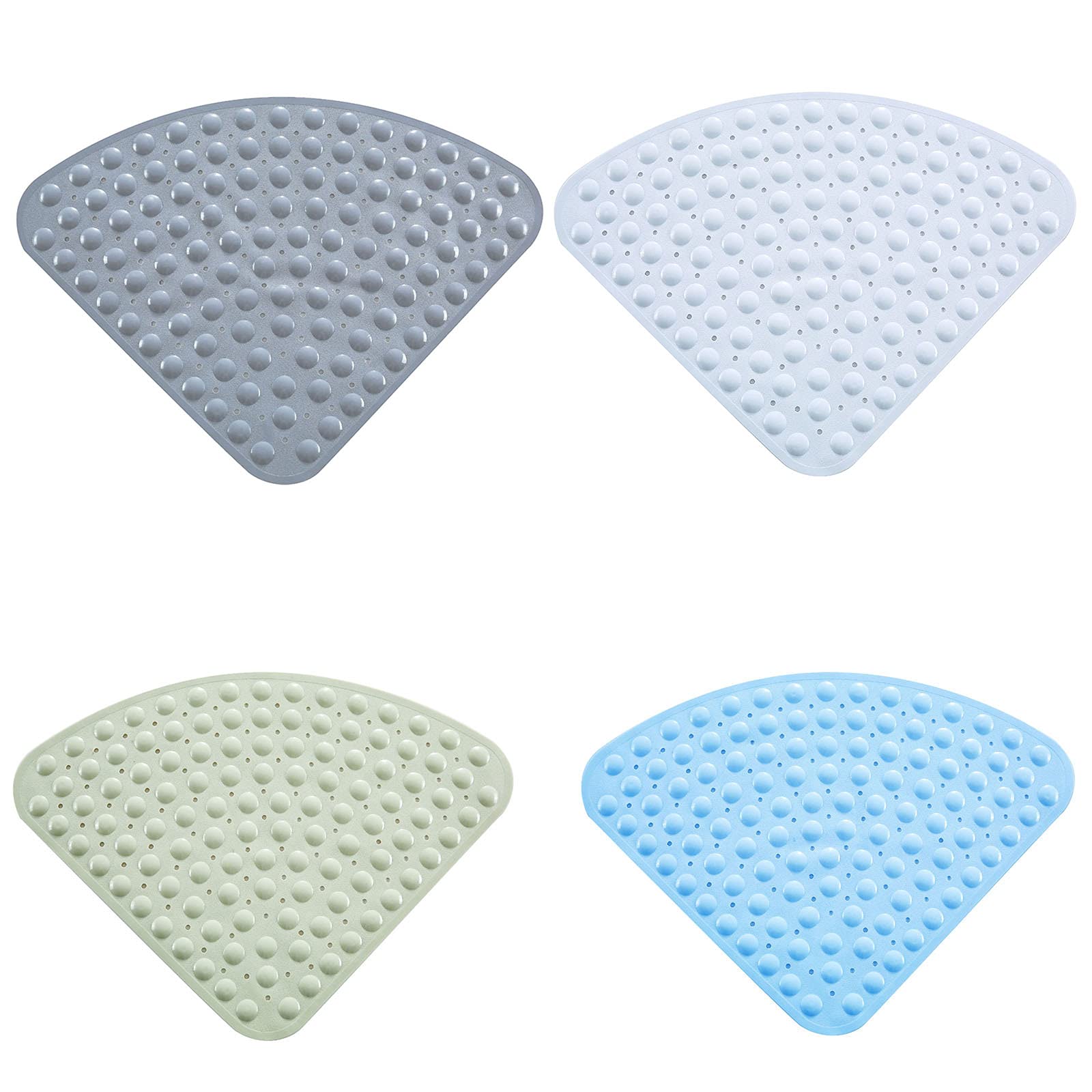 Tapis de douche d'angle Sector - Blanc - Noir - Antidérapant - Bricolage