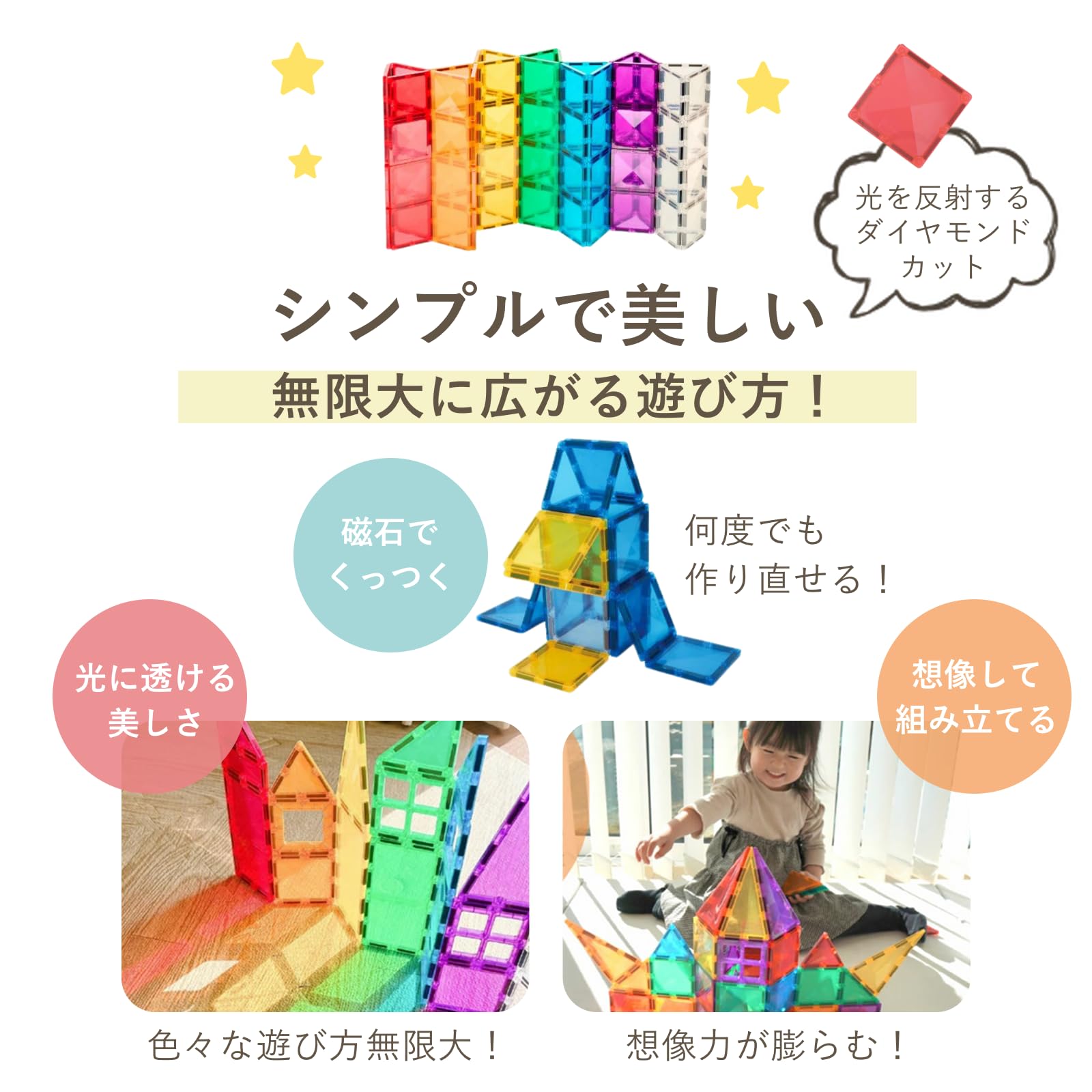 マグビルド　スクエアセット　84ピース Amazon.co.jp: グッド・トイ 受賞 キットウェル マグビルド スクエア