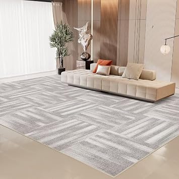 GEMBED Modern Area Rug - 5x7 Machine Washable Rug for Bedroom Living Room, Soft Non Slip Non Shedding, Geometric Style Rugs for Home Decor, Nursery, Playroom, Teen Dorm, Grey
