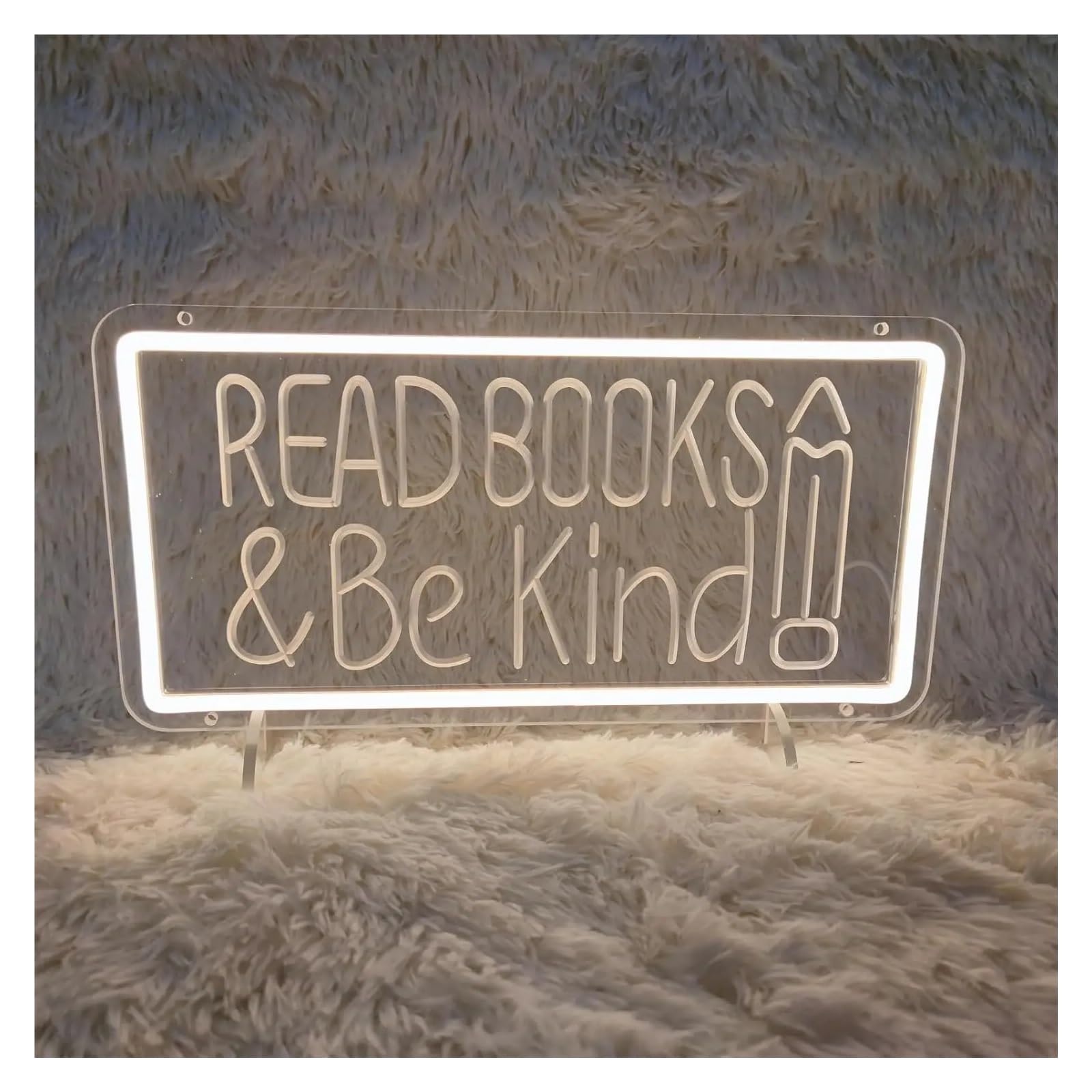 Insegna al Neon Read Books And Be Kind Insegna Al Neon A Dimmerabile Con Alimentazione USB Per Studenti Aule Librerie Biblioteche Sala Studio 39.12cmx19.81cm