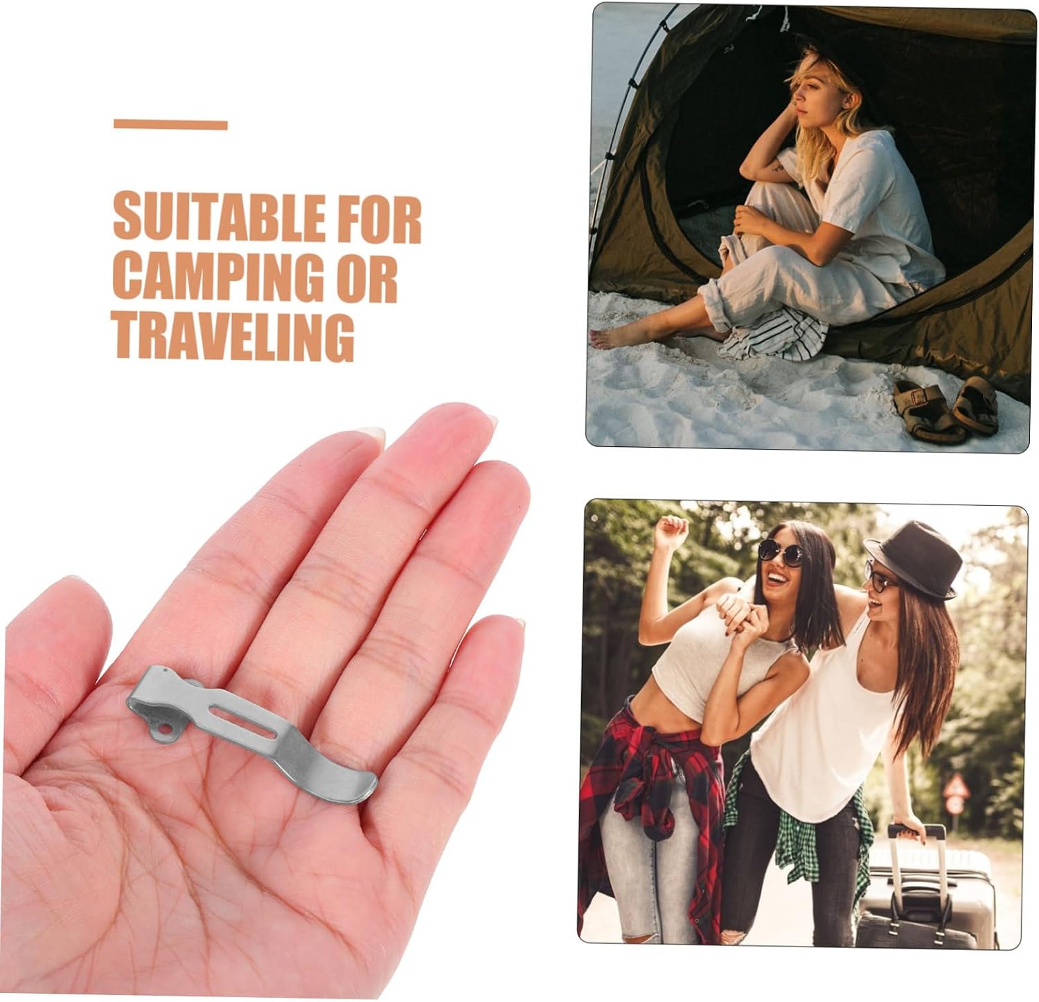 Vaguelly Portable Stainless Steel Pocket Clip Lightweight Back Clip for Camping Travel Outdoor Use Compact Multi-purpose for Men image 3