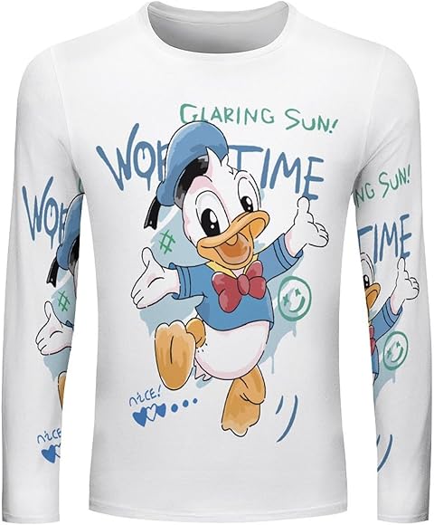 Amazon | [DESHVA] ロングtシャツ メンズ ドナルドダック 長袖 Tシャツ 