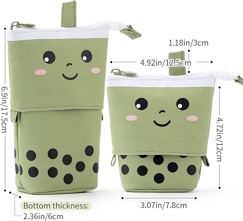 Vista 33 de ANGOOBABY - Estuche telescópico para bolígrafos, cosméticos, para la escuela, estudiantes, oficina, adolescentes, niñas, niños (color rosa)