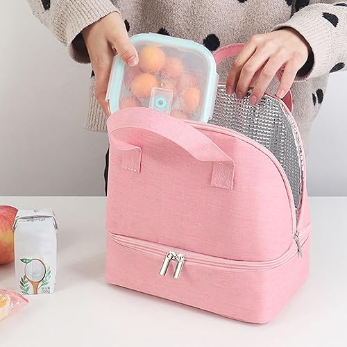 Miniatura 2 de Bolsa de almuerzo ligera para mujer, bolsa de almuerzo aislada Bento, bolsa compacta para oficina, viajes, picnic, bolsa térmica para almuerzo,