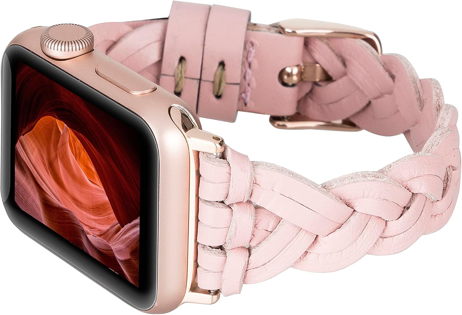 Braided Leather Bands Compatible with Apple Watch Band 38mm 40mm 41mm 42mm 44mm 45mm 49mm Full Grain Leather Watch Slim Straps for iWatch Series Ultra/8/7/SE/6/5/4/3/2/1 for Women Watchbands, Gifts for Her