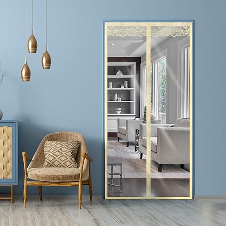 Amazon 断熱ドアカーテン 断熱ドアカバー Eva 自動閉鎖 磁気スクリーンドア 夏は涼しく冬は暖かく保ちます テラス キッチン 空調部屋用 36 X インチ ベージュ透明 インテリア オンライン通販