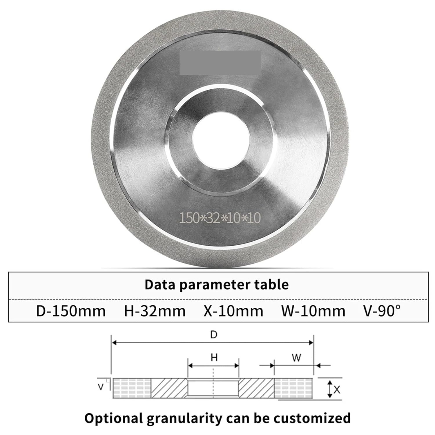 150mm Diamond Grinding Flap Wheel Drill Bit Grinder Circle Sharpener Disc for Carbide Metal Tungsten Steel Milling Cutter(150x32x10x10 grit150)