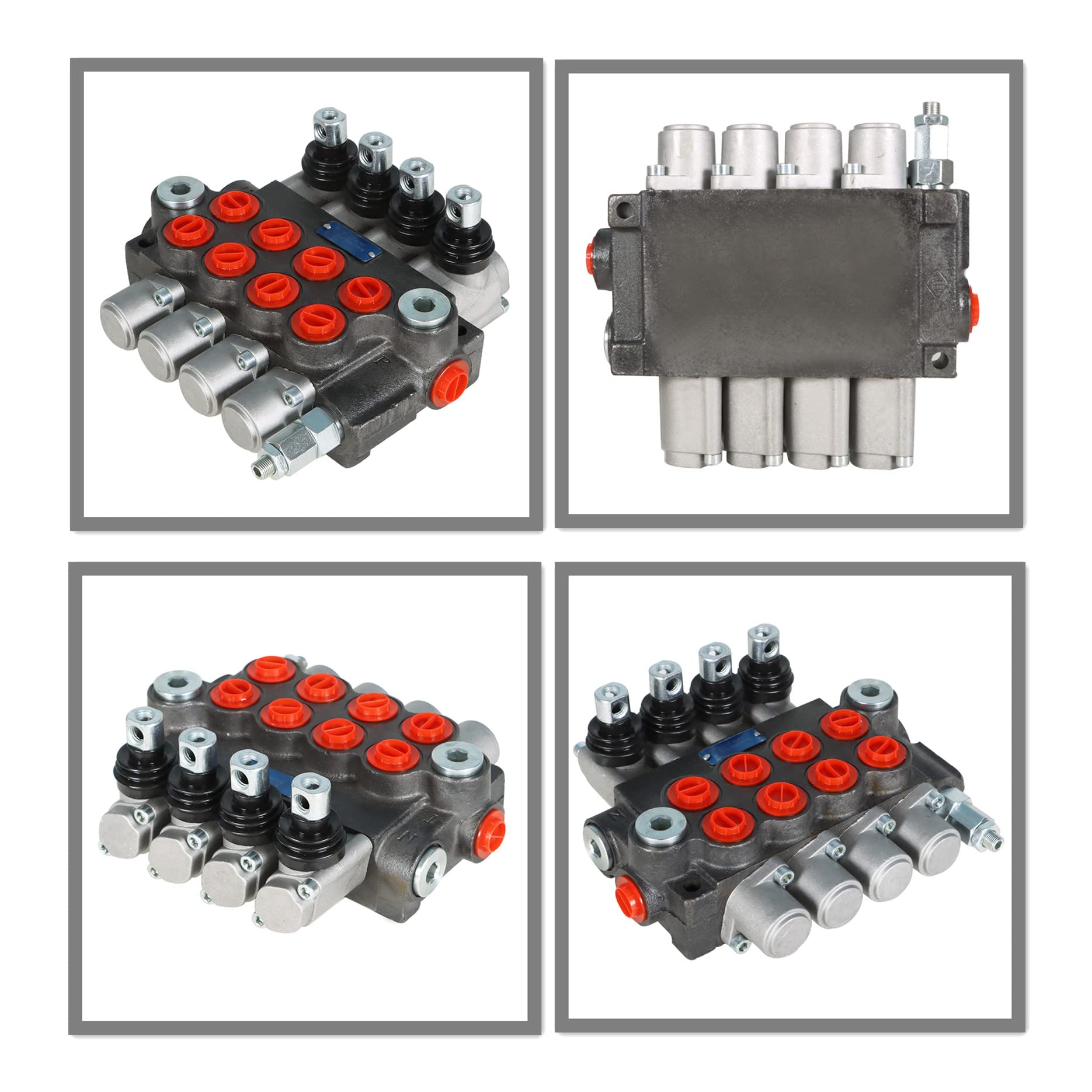 Vanne monobloc de commande directionnelle hydraulique à double effet, 4 ports 11gpm bspp à 4 bobines, vanne de commande directionnelle hydraulique 3600 psi adaptée aux petits tracteurs, chargeurs, e