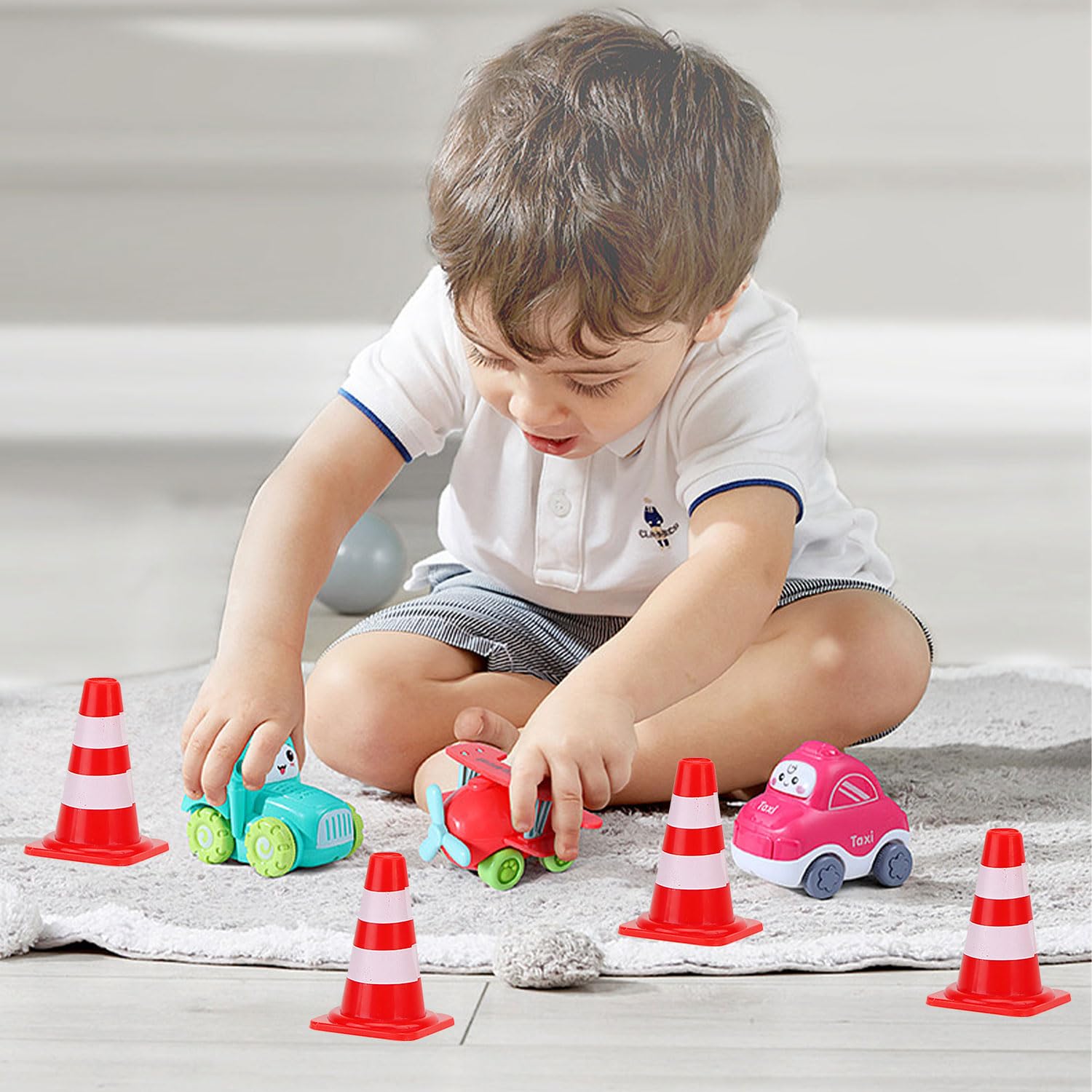 50 Mini Cônes De Signalisation – Jouet En Plastique Pour Enfants – Apprentissage Du Code De La Route – Jeu De Construction Et De Rôle
