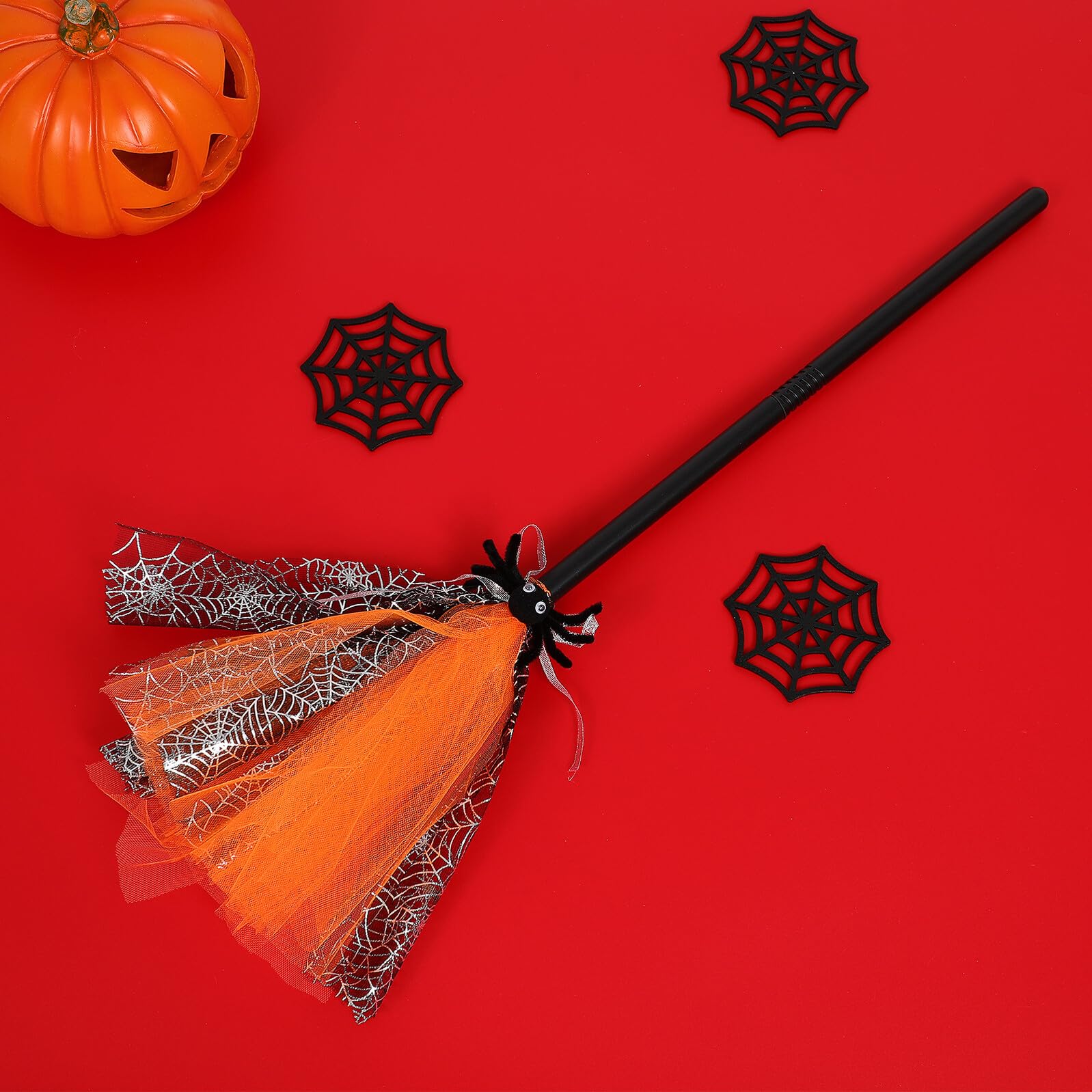 SUPVOX Scopa da Strega per Halloween Cosplay, Giocattolo Leggero in Plastica e Garza, Priva di Punte e Facile da Impugnare per Bambini