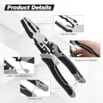 3Pcs Pliers Set - Needle Nose Pliers, Linesman Pliers, Diagonal Cutter, Professional Combination Pliers Tool Set with Safety Lock for DIY & Home Use, Carbon Steel Wire Stripper Cutter Crimper